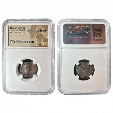 Roman Empire, Trajan AD 98-117 Denarius NGC VF